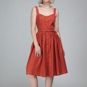 NWT Collectif Jemima Polka Dot Autumn Swing Dress